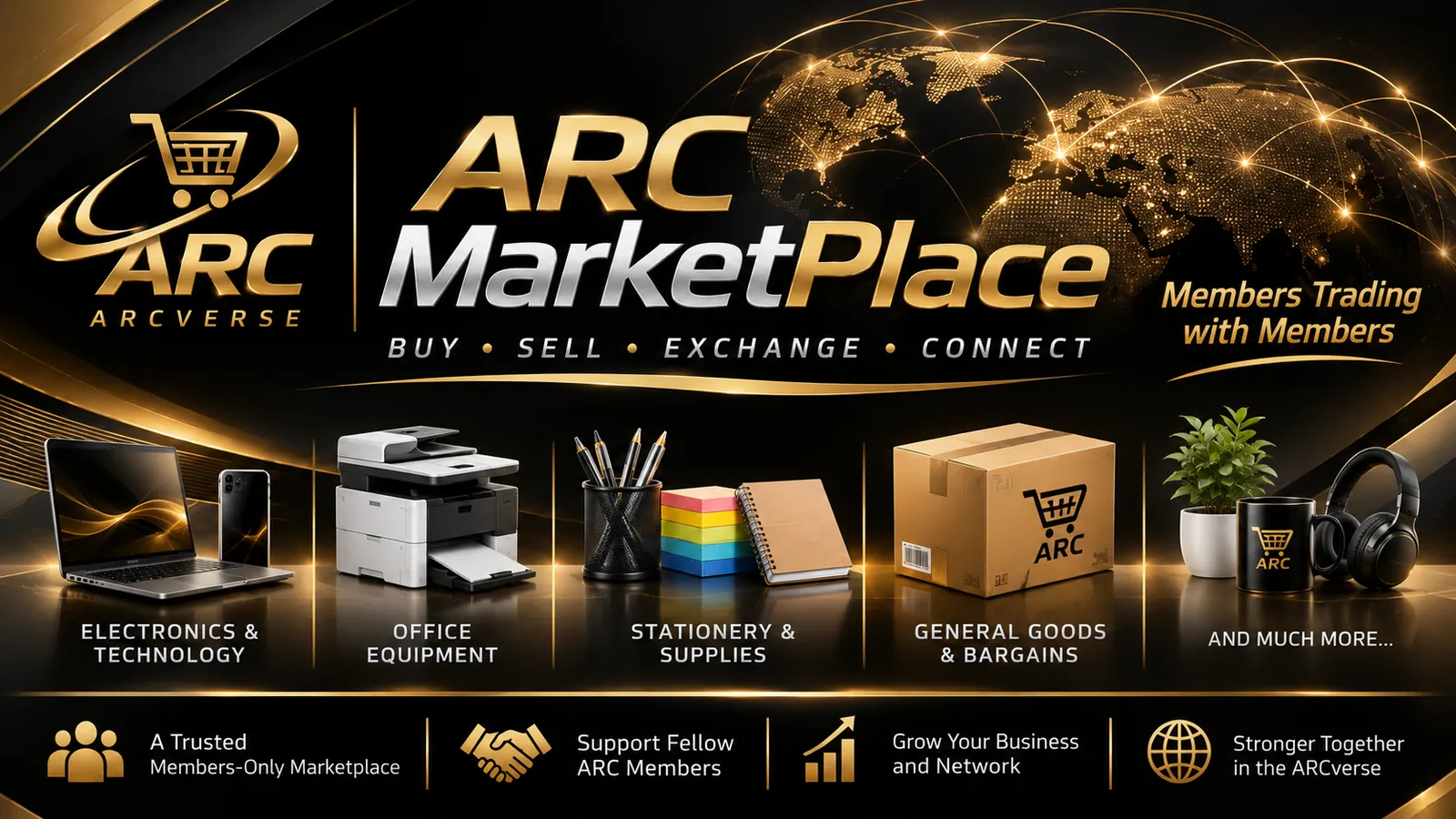 ARC Marketplace - members trading with members: electronics and technology, office equipment, stationery and supplies, general goods and more